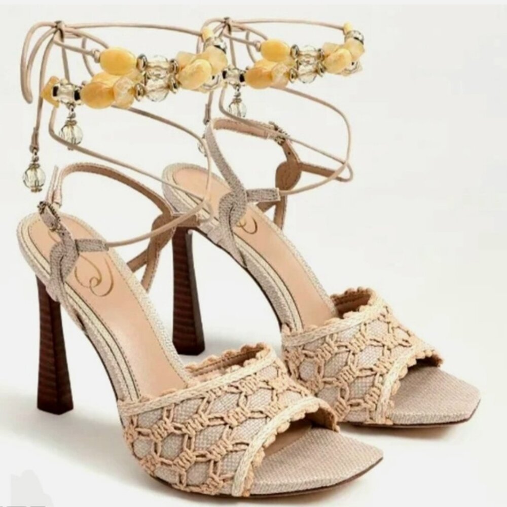Sam Eldeman x Free People Sherri Wrap Linen Sandals  Size 6.5